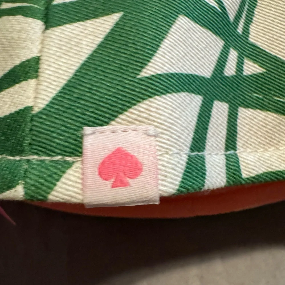 Kate Spade Reversible Bucket Hat β οΈ Green Palm Print / Pink | NWT~ - Picture 6 of 14